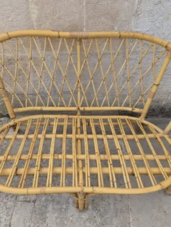 Salon de jardin Vintage en bambou et rotin - Années 60/70