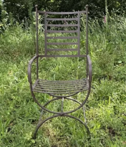 Salon en fer forgé et travertin de belle facture, travail des années 90