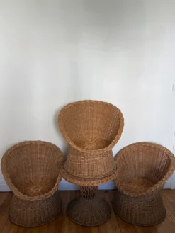 Salon en osier années 1960