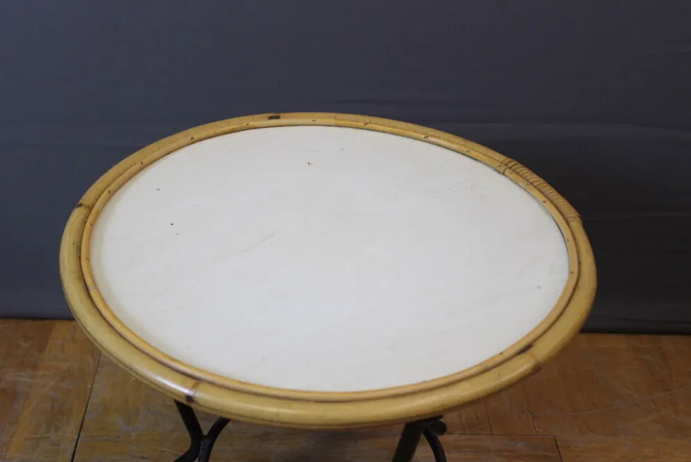 Salon en rotin et fer laqué noir par Rohe Noordwole vers 1950