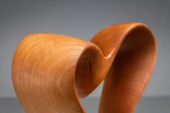 Sculpture abstraite avec des courbes organiques fluides.