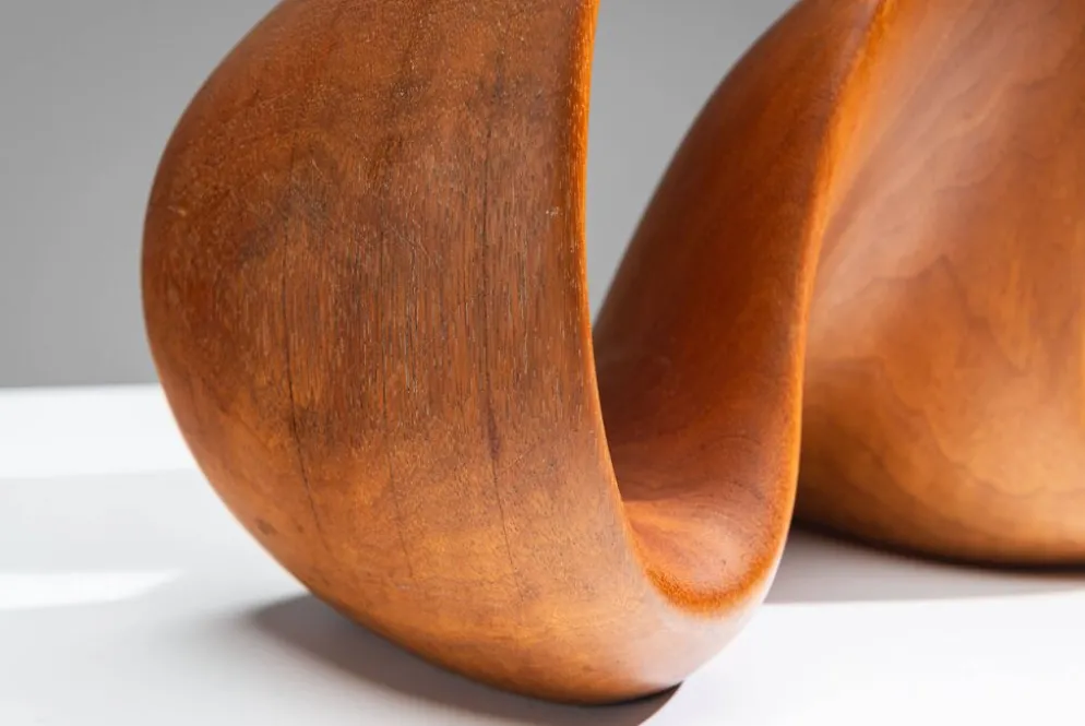 Sculpture abstraite avec des courbes organiques fluides.