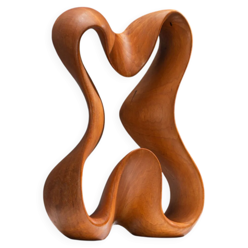 Sculpture abstraite avec des courbes organiques fluides.