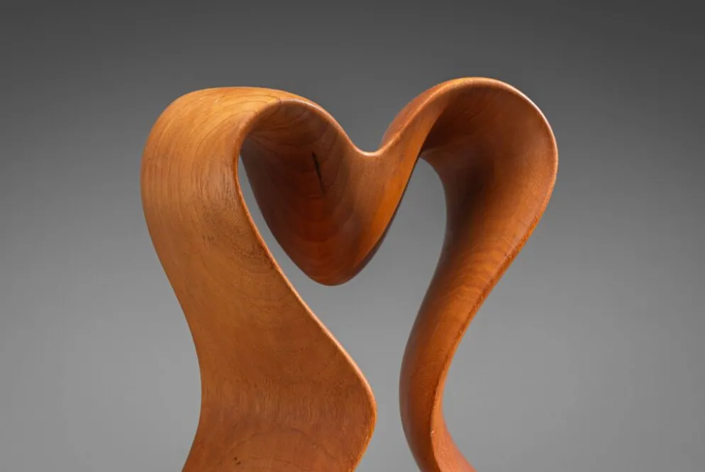 Sculpture abstraite avec des courbes organiques fluides.