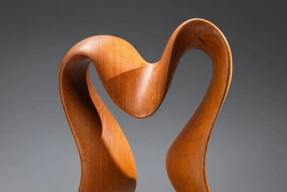 Sculpture abstraite avec des courbes organiques fluides.
