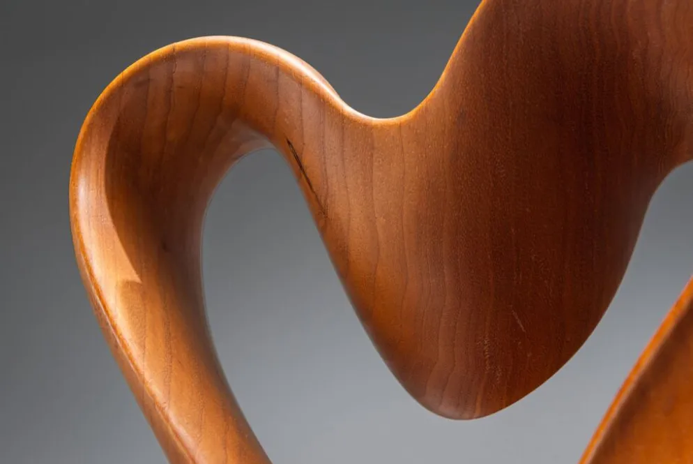 Sculpture abstraite avec des courbes organiques fluides.