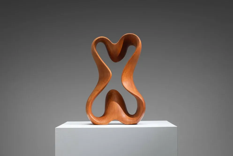 Sculpture abstraite avec des courbes organiques fluides.