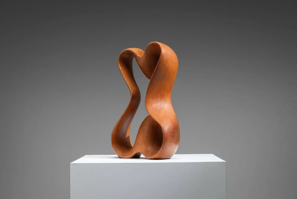 Sculpture abstraite avec des courbes organiques fluides.