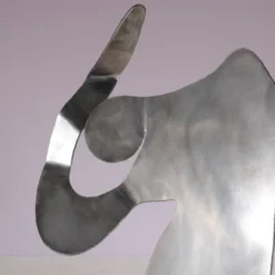 Sculpture abstraite en métal des années 1990 nommée : mensch mit mensch Guido Hafner allemand
