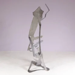Sculpture abstraite en métal des années 1990 nommée : mensch mit mensch Guido Hafner allemand