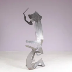 Sculpture abstraite en métal des années 1990 nommée : mensch mit mensch Guido Hafner allemand