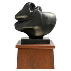 Sculpture abstraite en terre cuite noire, années 1960