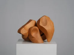 Sculpture abstraite organique en bois par Joop van Bergen, Pays-Bas, années 1980.
