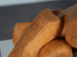 Sculpture abstraite organique en bois par Joop van Bergen, Pays-Bas, années 1980.