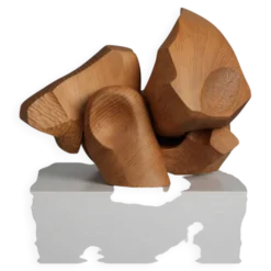 Sculpture abstraite organique en bois par Joop van Bergen, Pays-Bas, années 1980.
