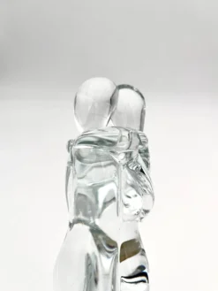 Sculpture Amoureux Verre Massif Murano 2000 Signée Mathis Zane
