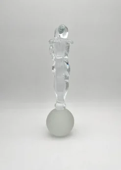 Sculpture Amoureux Verre Massif Murano 2000 Signée Mathis Zane