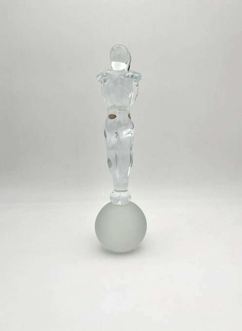Sculpture Amoureux Verre Massif Murano 2000 Signée Mathis Zane