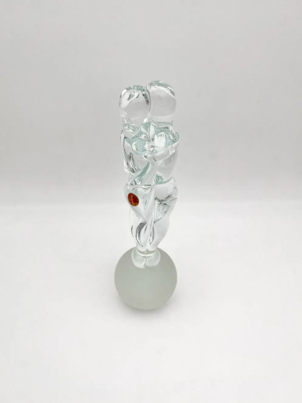 Sculpture Amoureux Verre Massif Murano 2000 Signée Mathis Zane