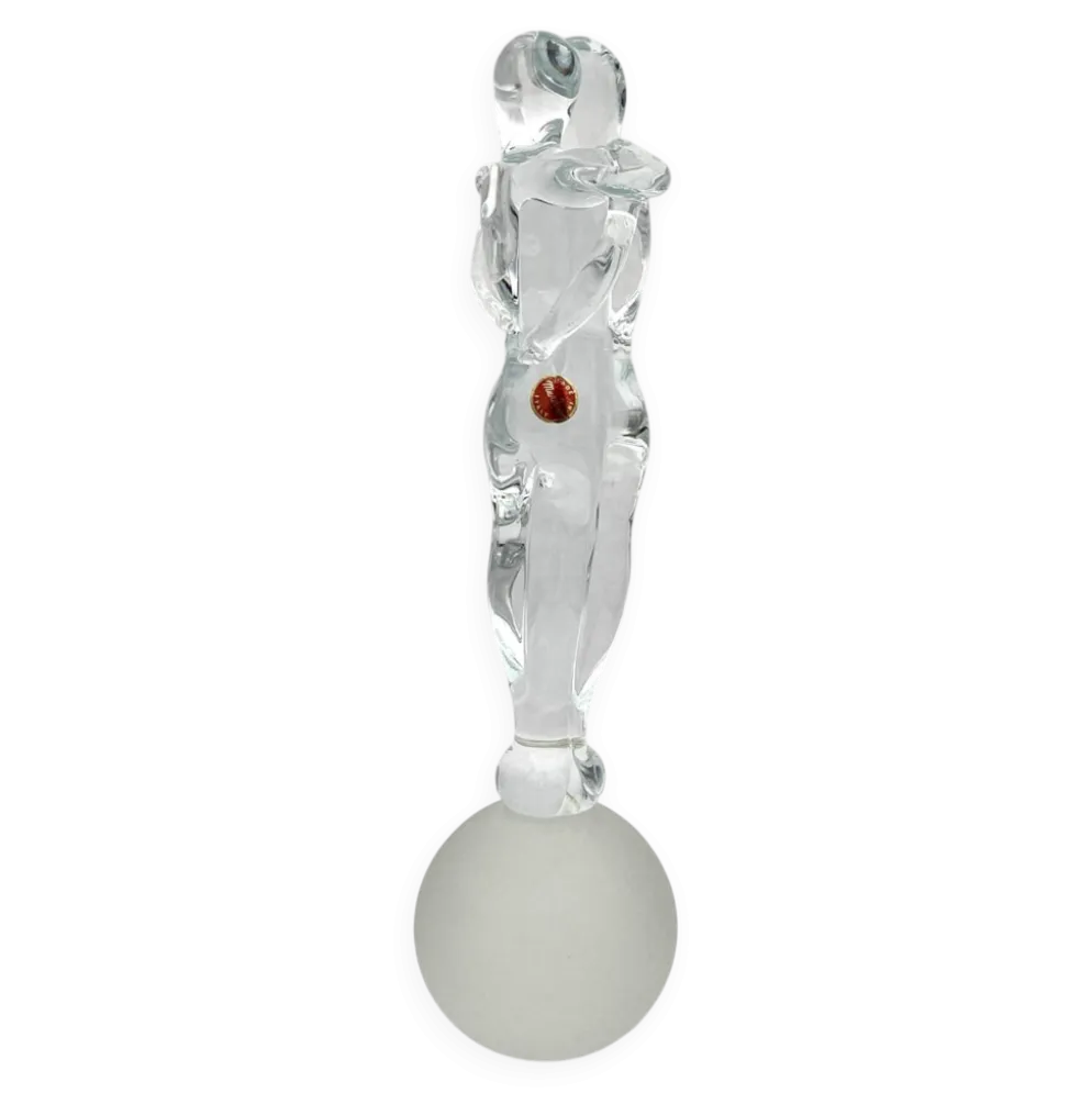 Sculpture Amoureux Verre Massif Murano 2000 Signée Mathis Zane