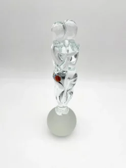 Sculpture Amoureux Verre Massif Murano 2000 Signée Mathis Zane