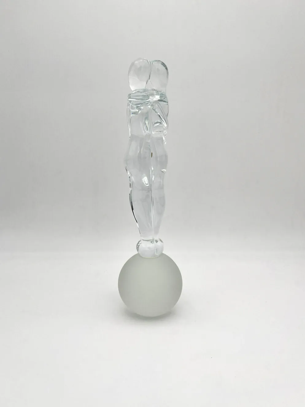 Sculpture Amoureux Verre Massif Murano 2000 Signée Mathis Zane