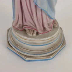 Sculpture ancienne Saint Joseph en vitrine, Italie '900, porcelaine polychrome