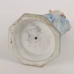 Sculpture ancienne Saint Joseph en vitrine, Italie '900, porcelaine polychrome