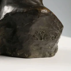 Sculpture ancienne visage de jeune femme en bronze XIX-XX siècle