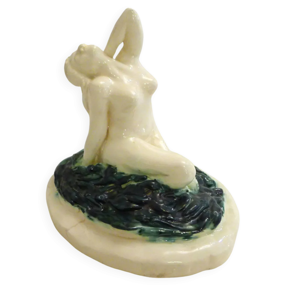 Sculpture Baigneuse mid-century, épreuve en céramique