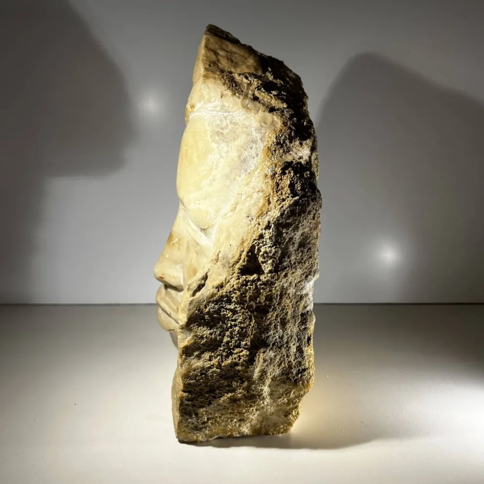 Sculpture buste en marbre, "Visage de femme" Georg Glaser, circa 1980