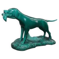 Sculpture Chien de Chasse au Canard - Art Déco - J. MIGNOT - Saint-Clément