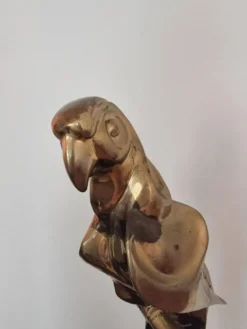 Sculpture décorative en laiton massif représentant un perroquet, années 1970, Palm Beach/Hollywood Regency