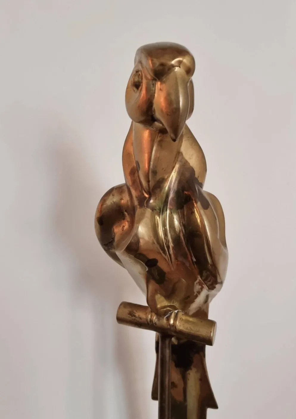 Sculpture décorative en laiton massif représentant un perroquet, années 1970, Palm Beach/Hollywood Regency