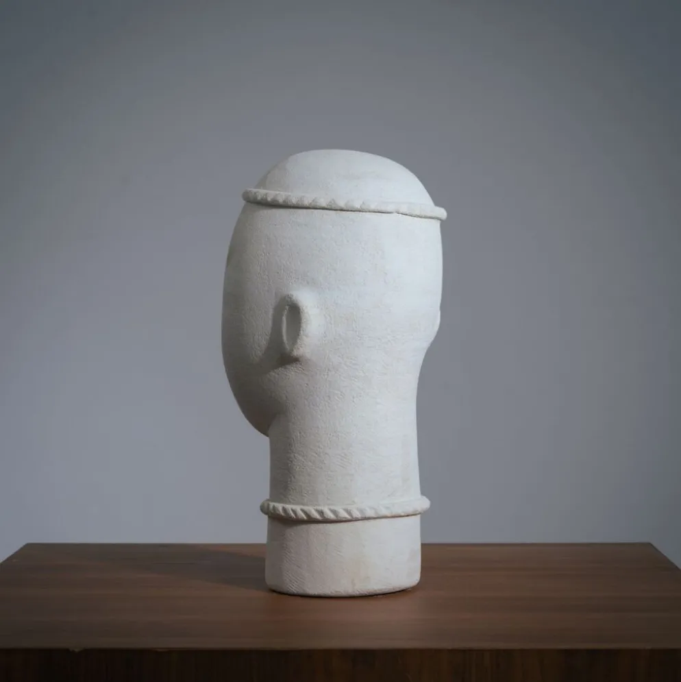 Sculpture de femme moderniste en grès, années 1980