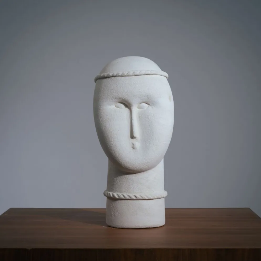 Sculpture de femme moderniste en grès, années 1980