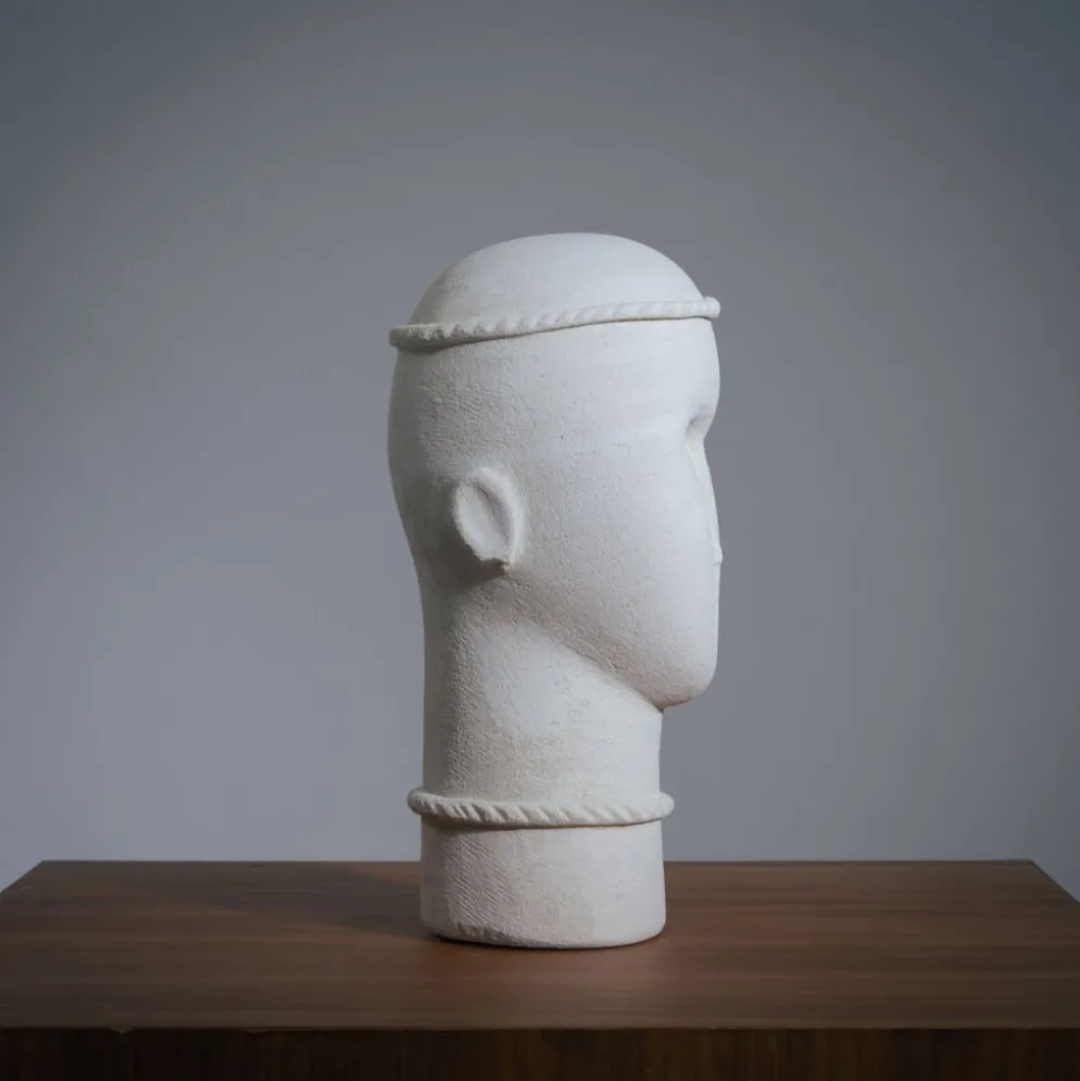 Sculpture de femme moderniste en grès, années 1980