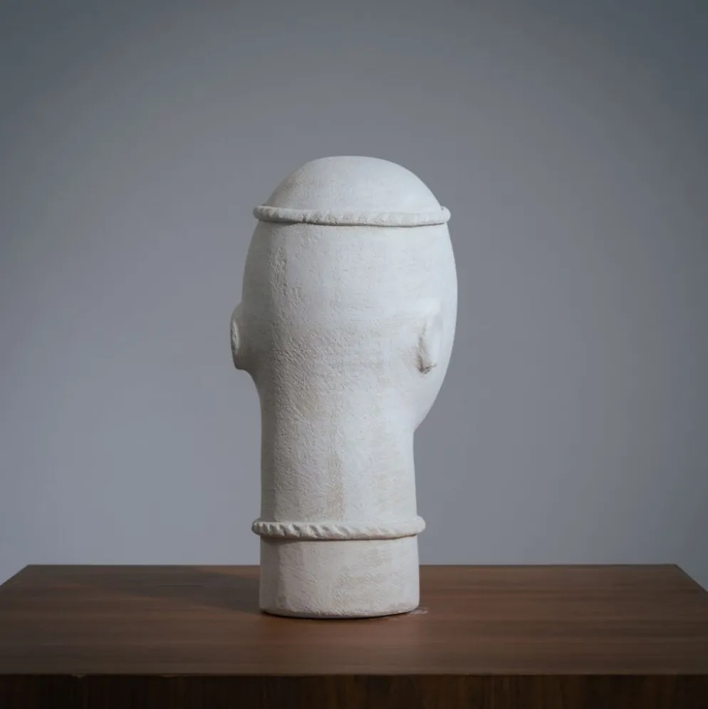 Sculpture de femme moderniste en grès, années 1980