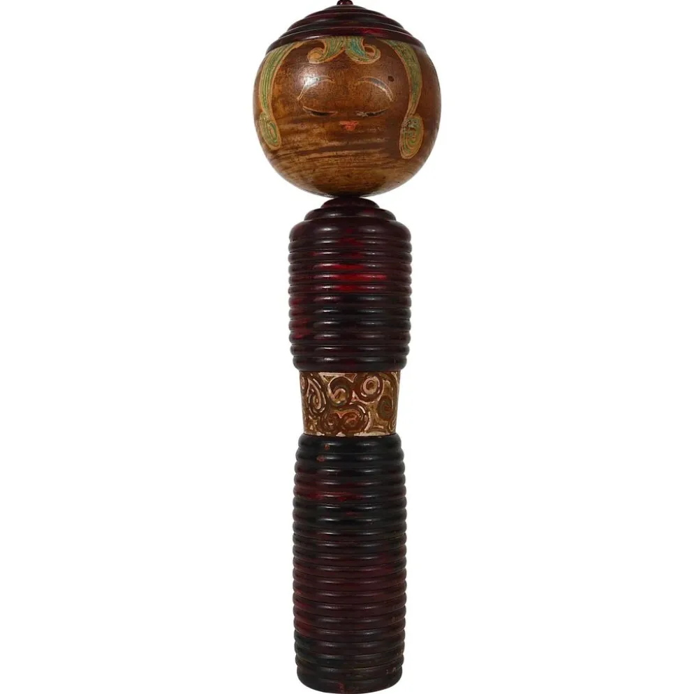 Sculpture de poupée Kokeshi décorative du nord du Japon, peinte à la main, signée