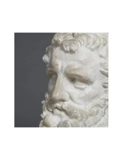 Sculpture de Tête d'Hercule, petite taille, en résine et socle en métal.
