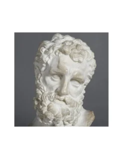 Sculpture de Tête d'Hercule, petite taille, en résine et socle en métal.