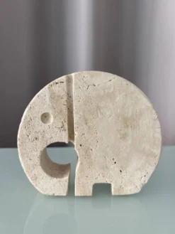 Sculpture d'éléphant en travertin Fratelli Mannelli / Porte-lettres