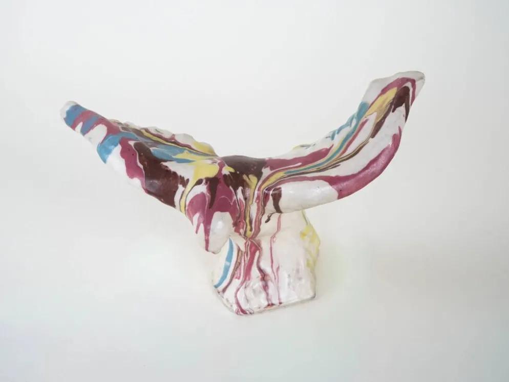 Sculpture d'oiseau en céramique, design italien, années 1970, fabricant : F. Ferroni