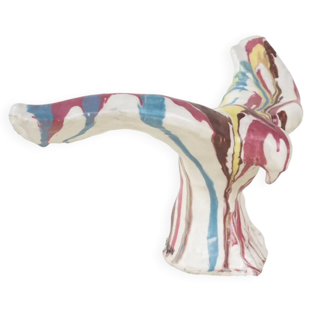 Sculpture d'oiseau en céramique, design italien, années 1970, fabricant : F. Ferroni