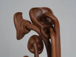 Sculpture en bois floral organique, Pays-Bas, années 1970