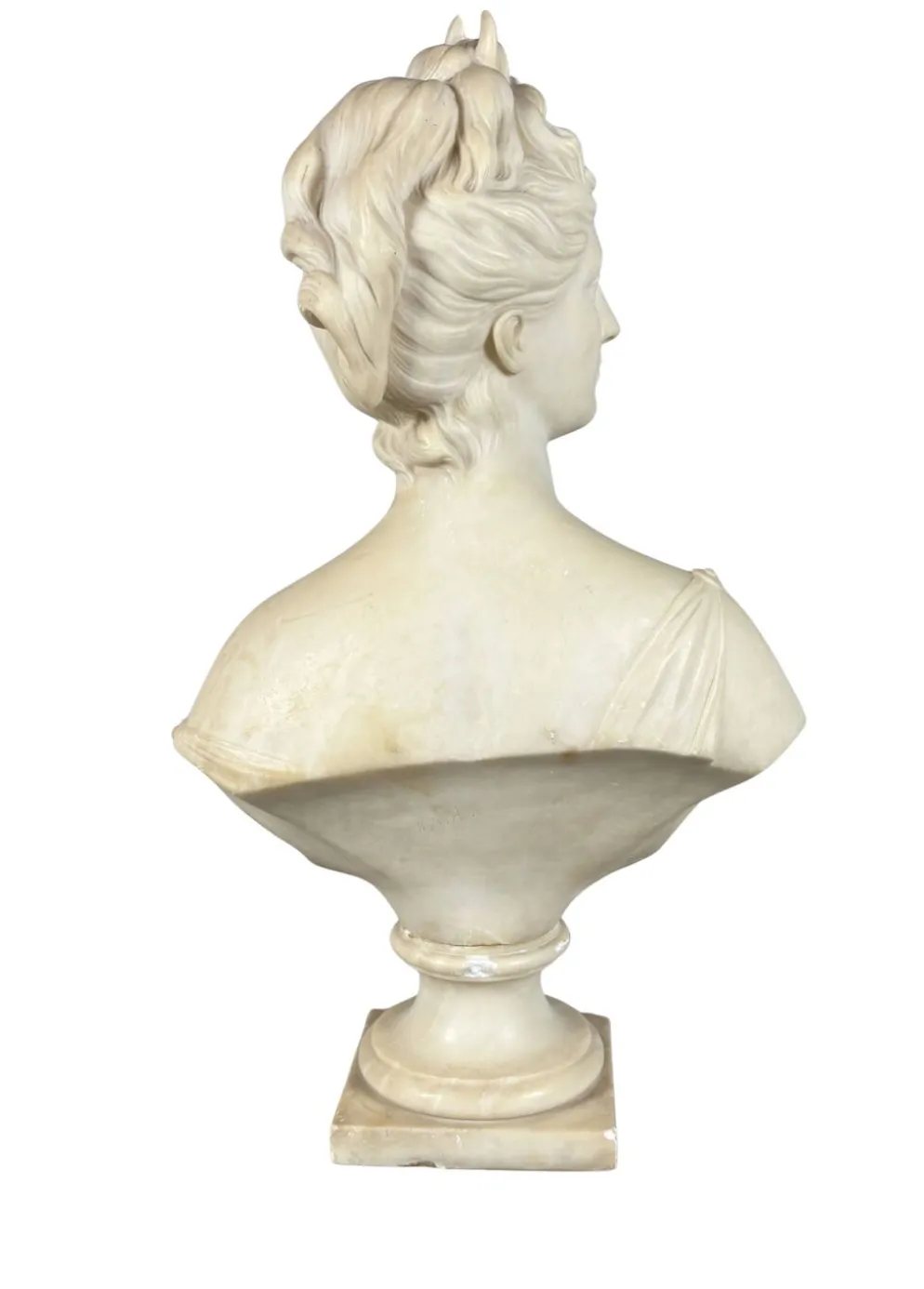 Sculpture en marbre blanc, buste de Diane d'après Houdon (1741-1828)