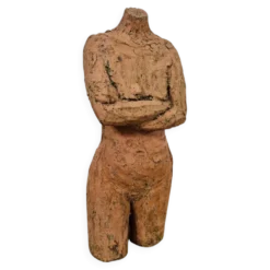 Sculpture en terre cuite vintage | Torse féminin