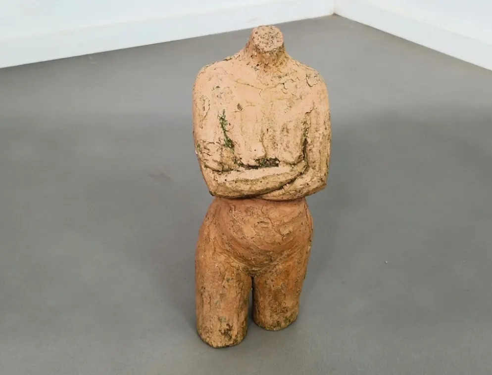 Sculpture en terre cuite vintage | Torse féminin