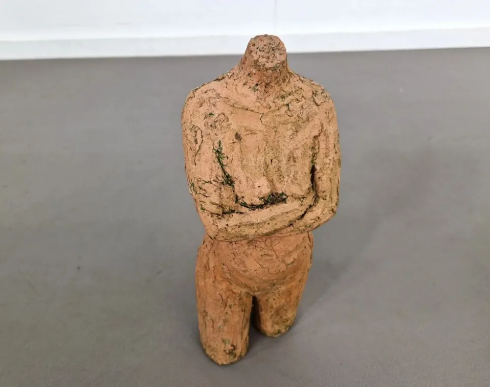 Sculpture en terre cuite vintage | Torse féminin