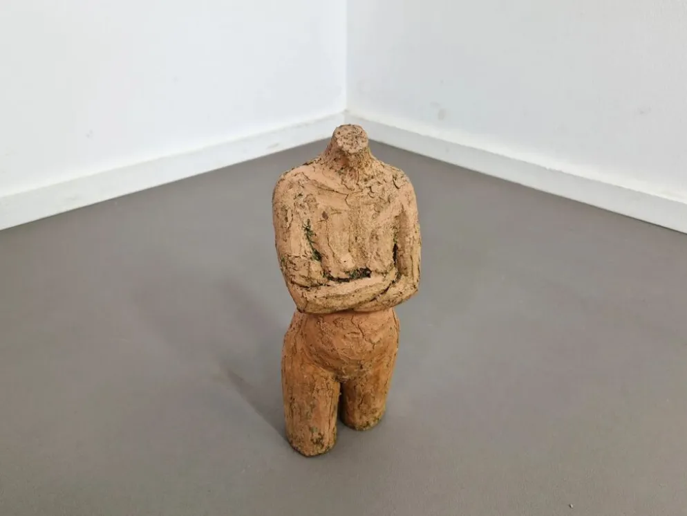 Sculpture en terre cuite vintage | Torse féminin